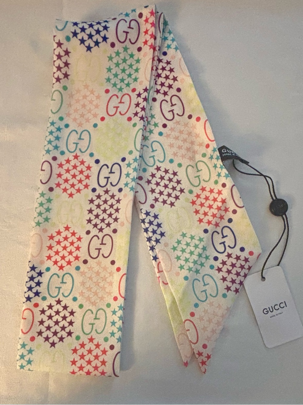 Gucci Multicolor GG Starburst Silk Twilly in Cream Base